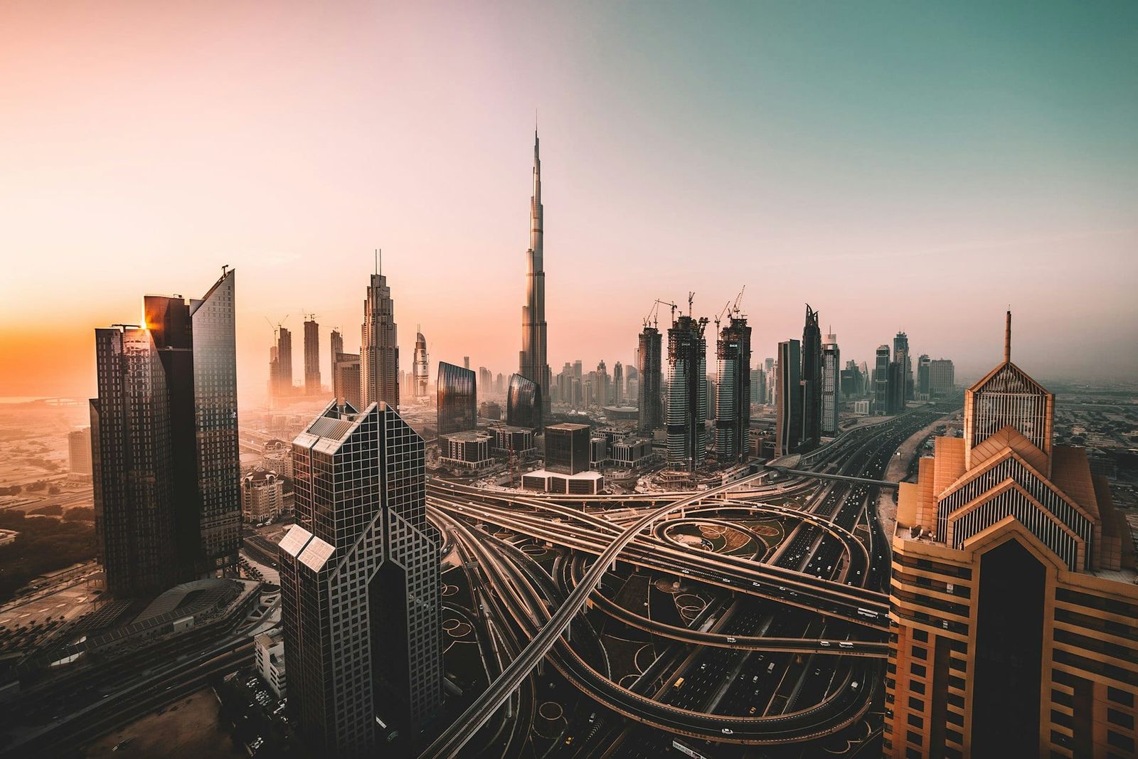 A curated global skyline at dusk.