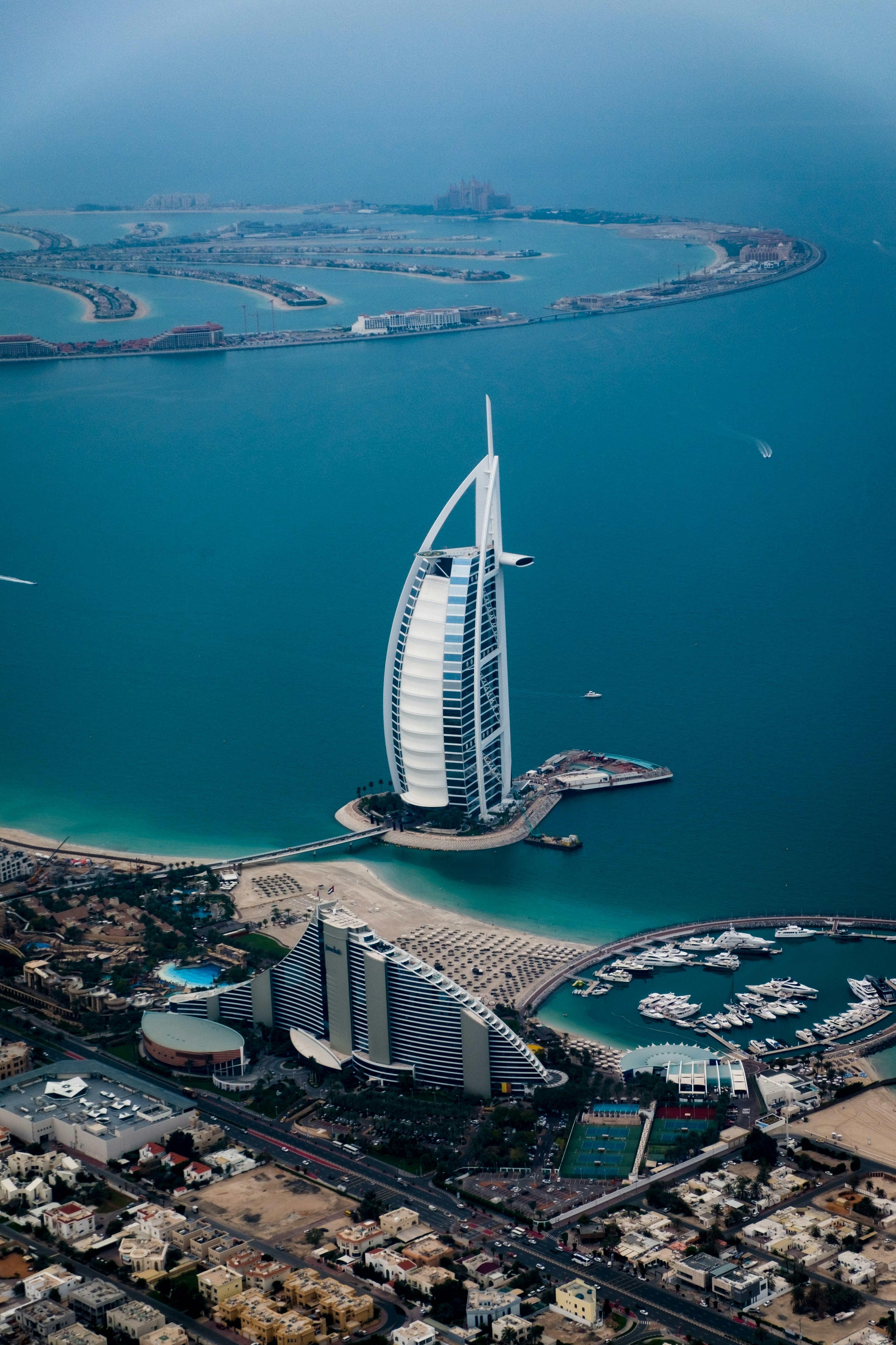 Burj Al Arab aerial view, Dubai