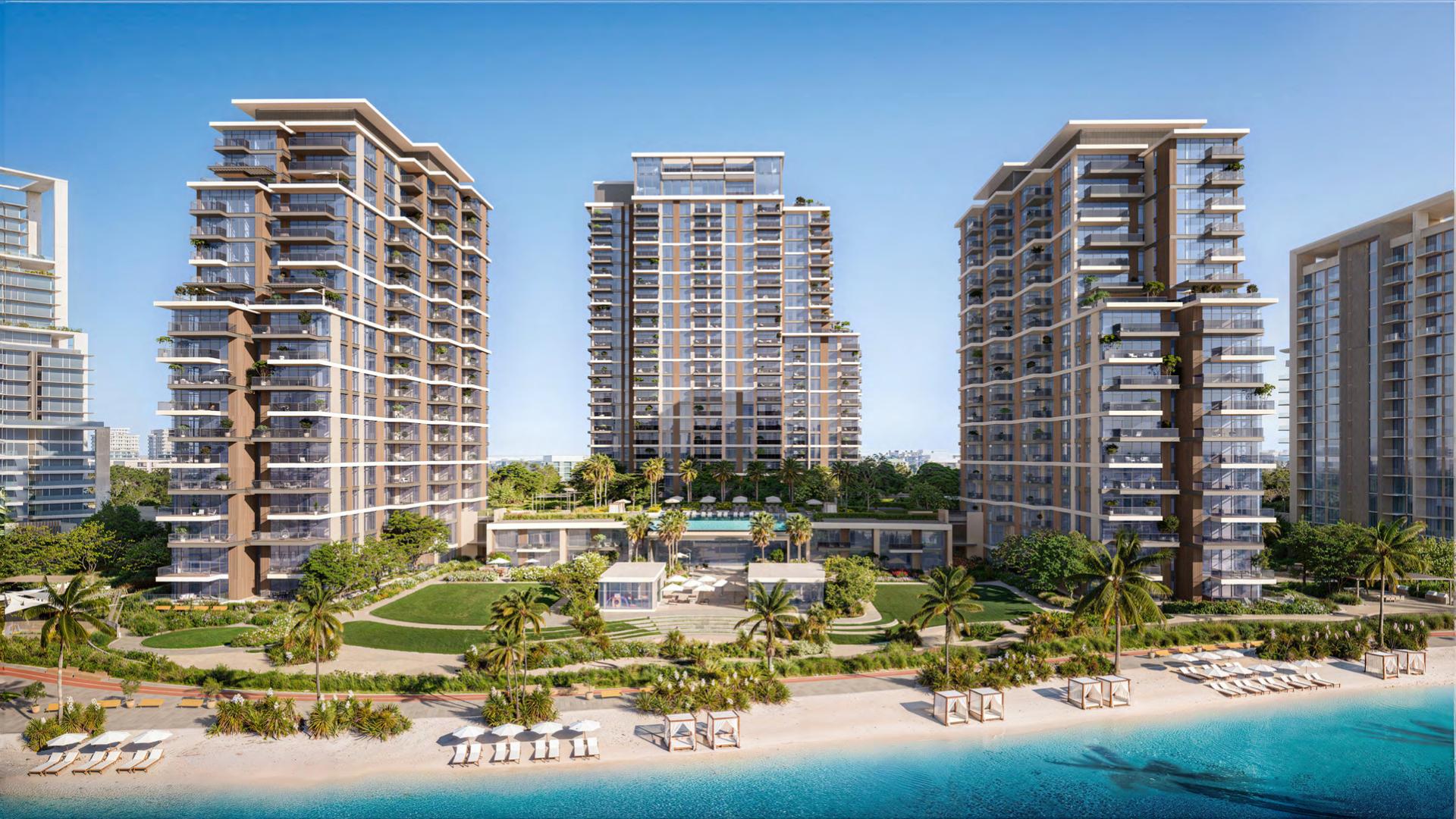 District One towers on the Crystal Lagoon beachfront.