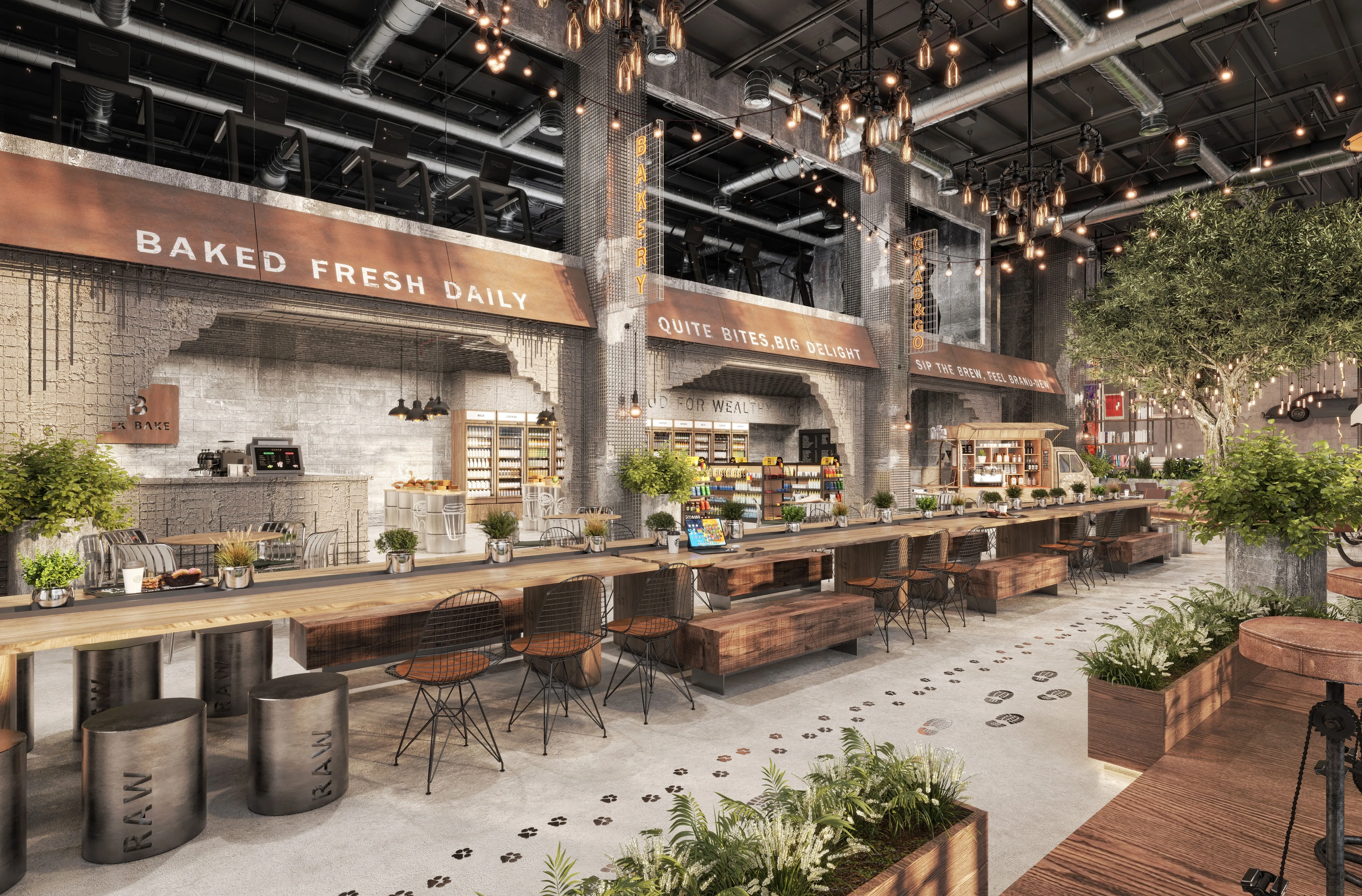 Co-working spaces at Raw District.