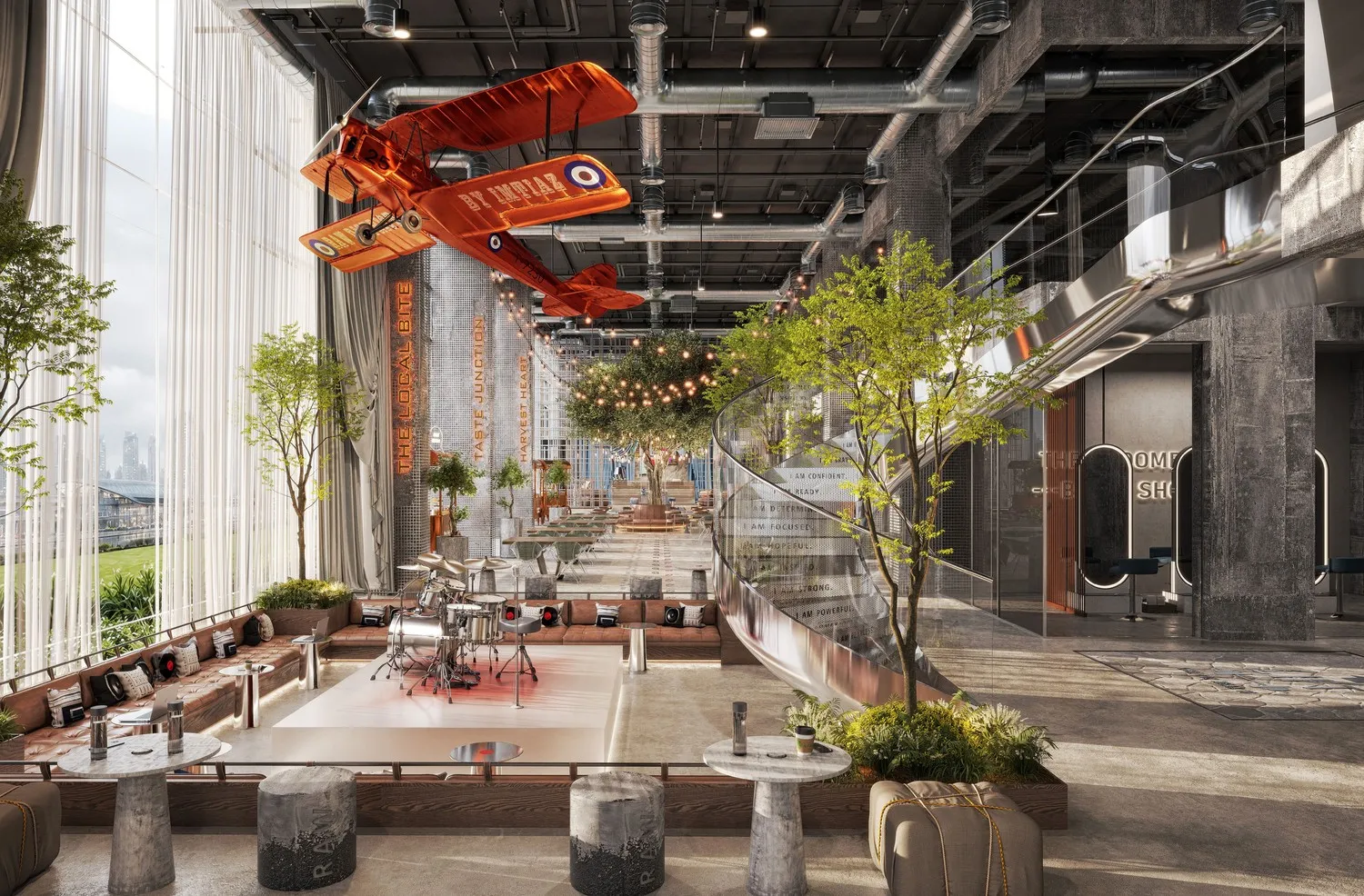 Multi-purpose area at Raw District.