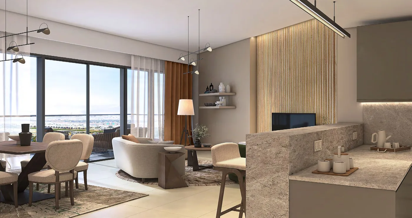 Interior render at Golf Greens.