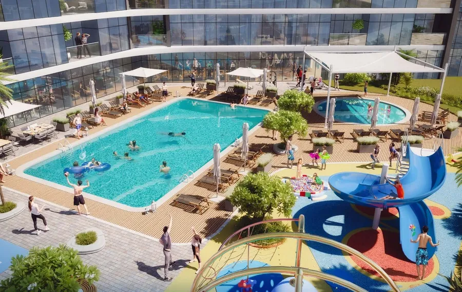 Lap And Kids Pool And Kids Play Area at South Living.