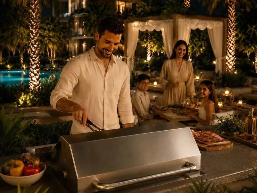 Family BBQ Area at Binghatti Wraith.
