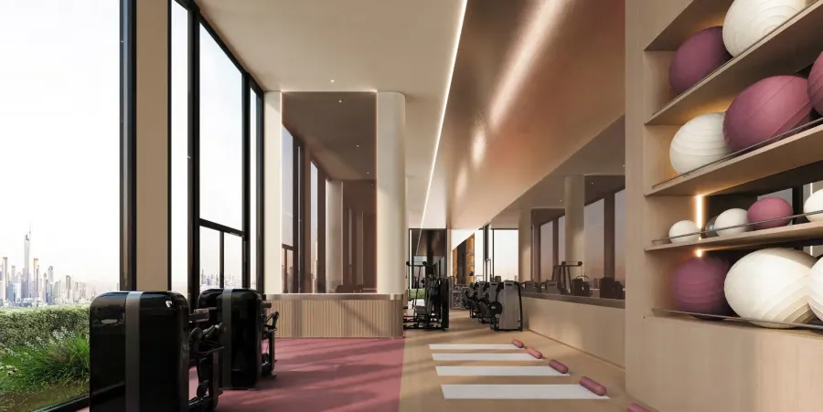 Yoga Area at Binghatti Etherea.