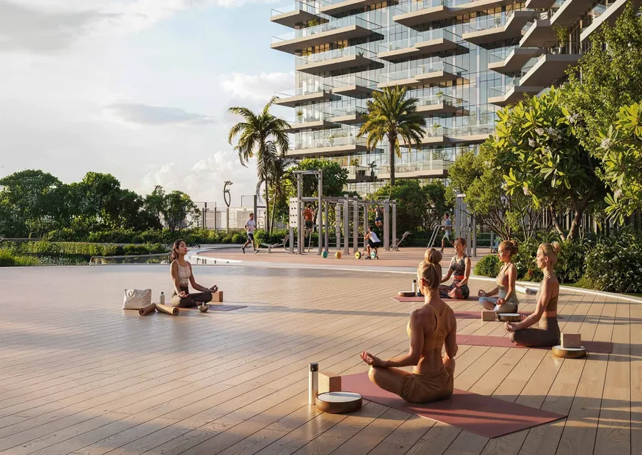 Garden Yoga at Damac District.