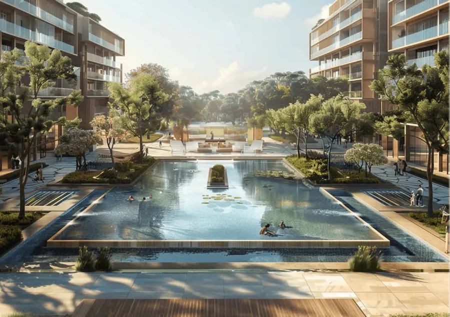 Swimming Pool  at Elo 2 and 3 Damac.