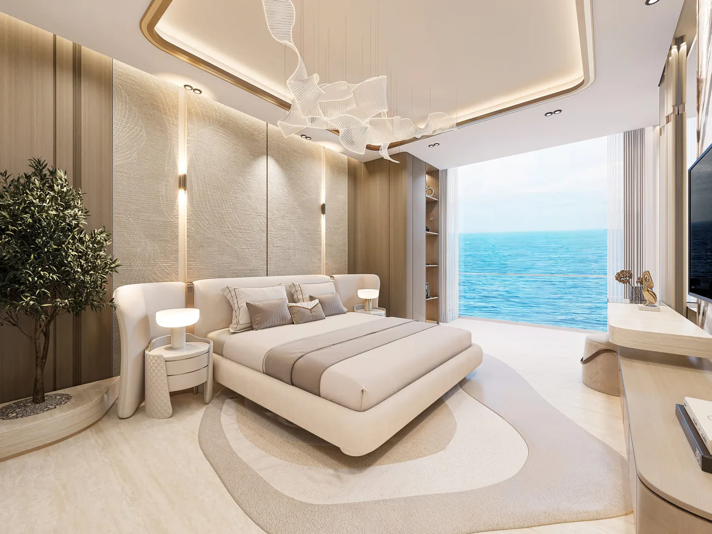 Interior render at Breez.