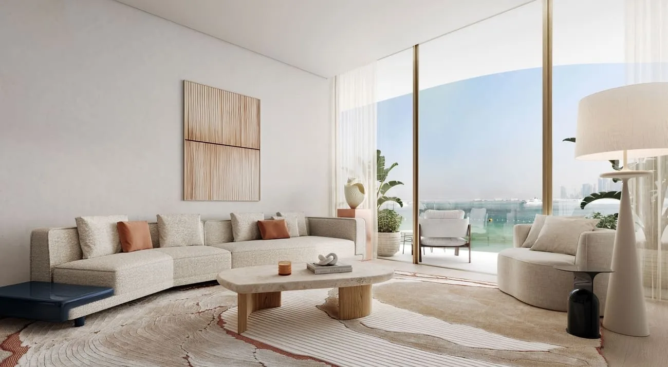 Interior render at Dubai Harbour Residence.