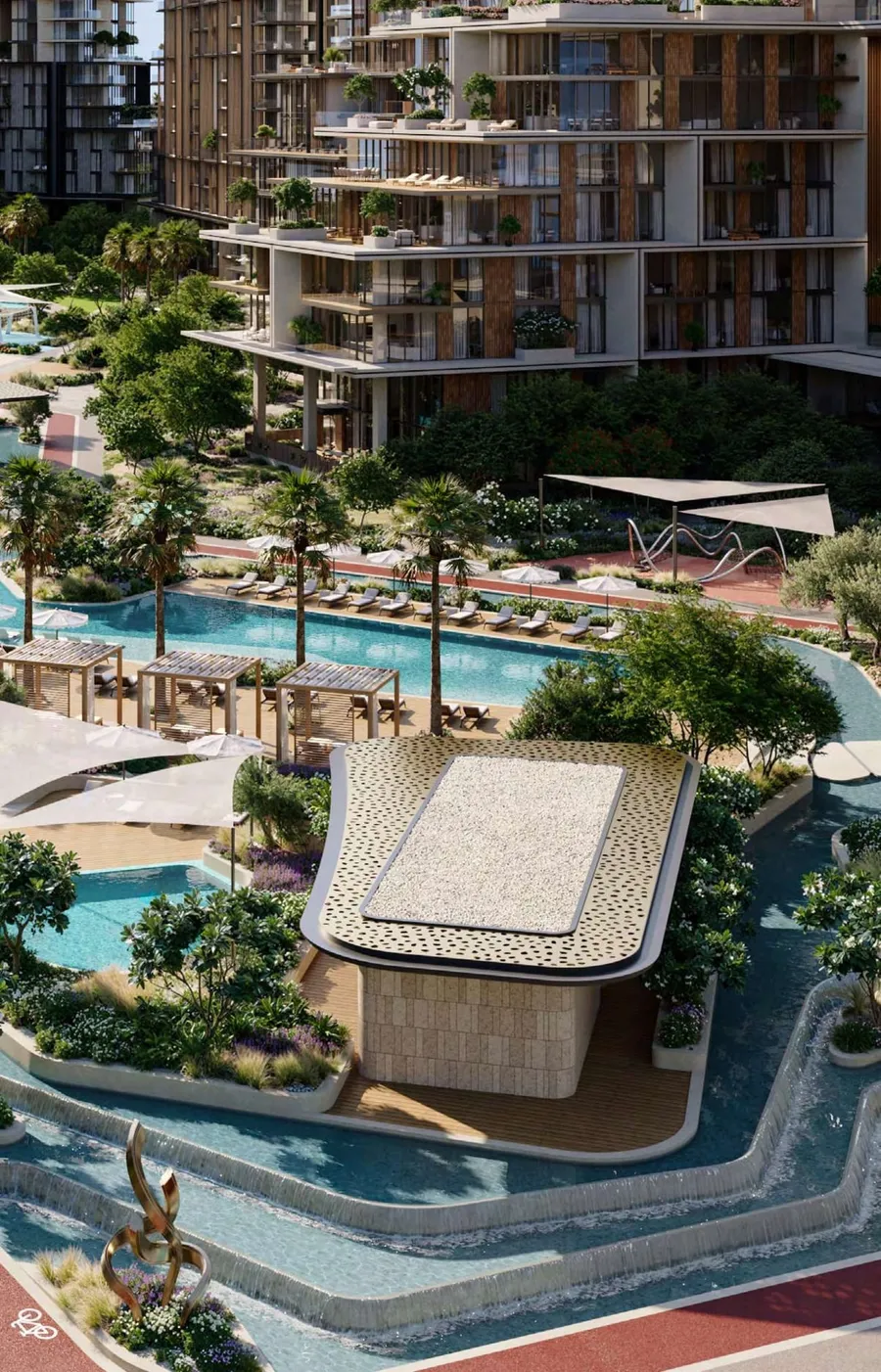Cascading Water Features at City Walk Crestlane.