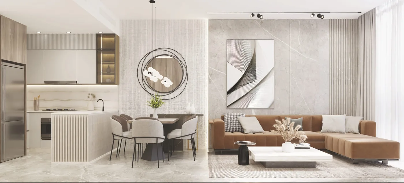 Interior render at Ocean Pearl 1 and 2.