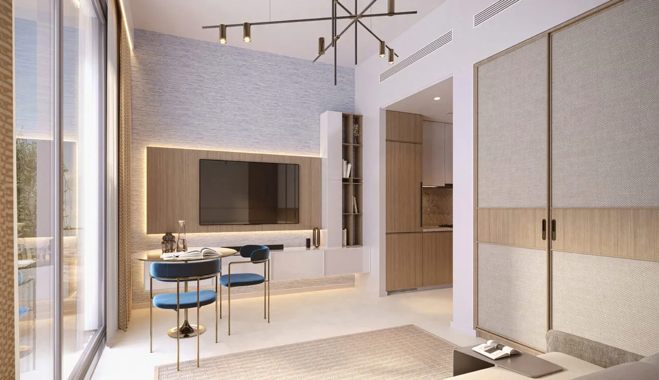 Interior render at Azizi Milan.