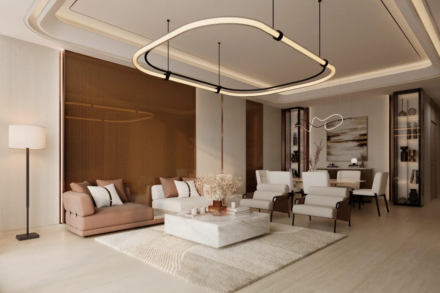 Interior render at Binghatti Vintage.