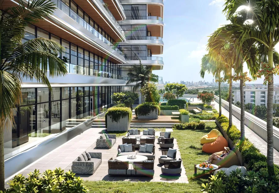 Sunlit Terrace at Binghatti Hillviews.