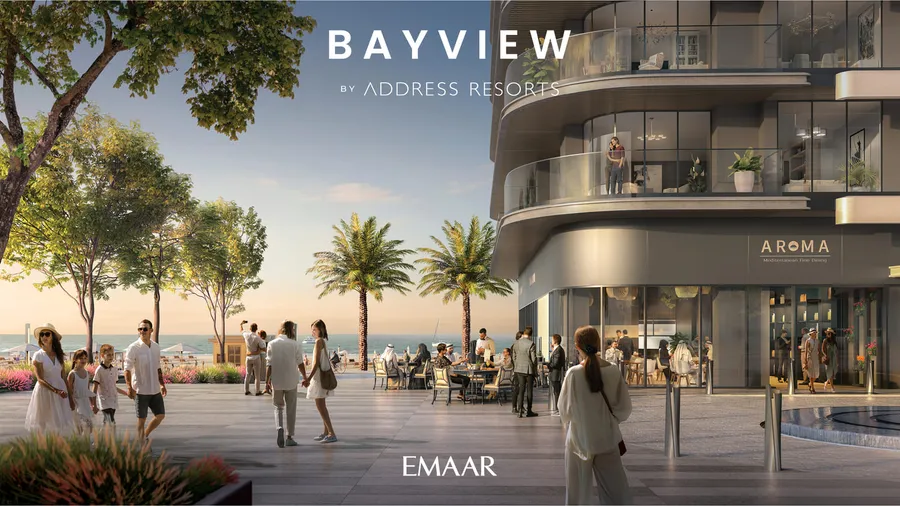 Ground-Level Boutiques & Cafes at Bayview by Address Resorts.