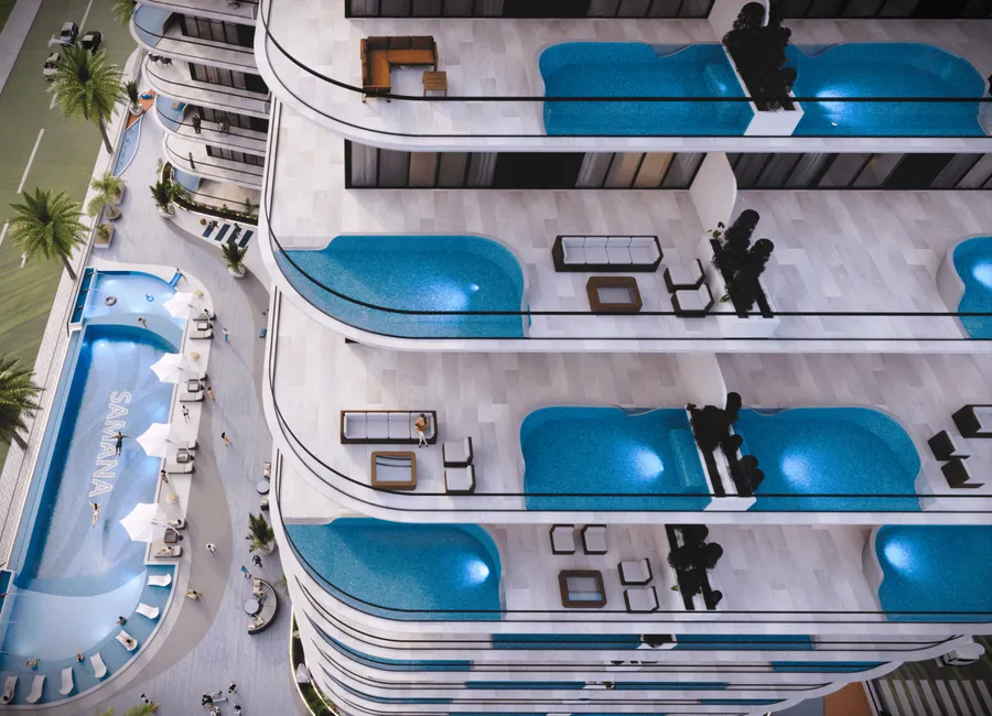 Private Swimming Pool Apartments at Samana Portofino.