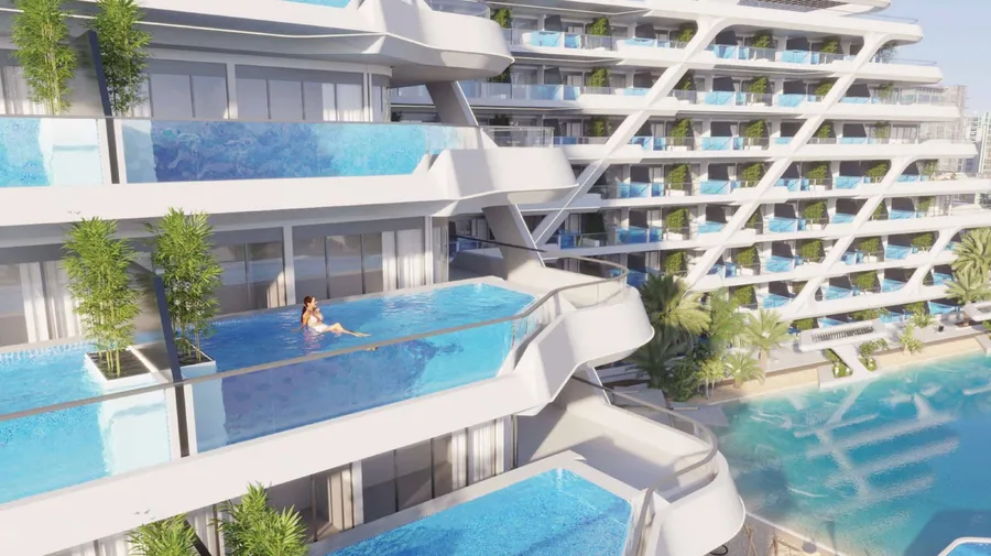 Private Pools In Apartments at Samana Mykonos Signature.
