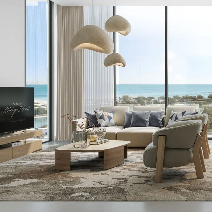 Interior render at Florine Beach Residences.