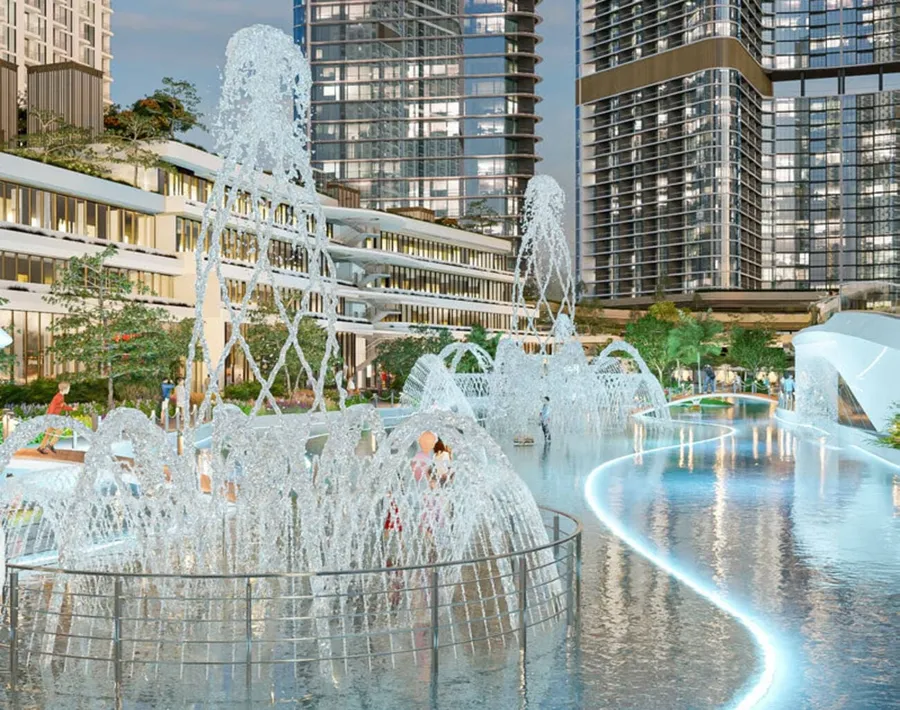 Central Water Feature at Skyvue Solair.