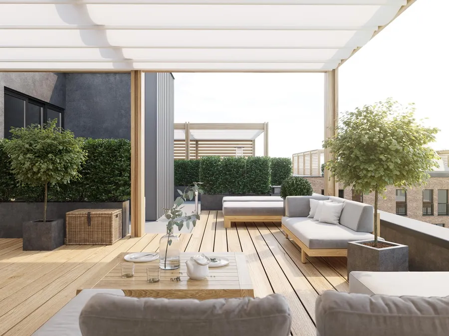 Private & Public Terraces at Radiant Marina Towers.