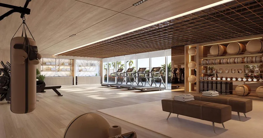 Gym at Waldorf Astoria Residences Yas.