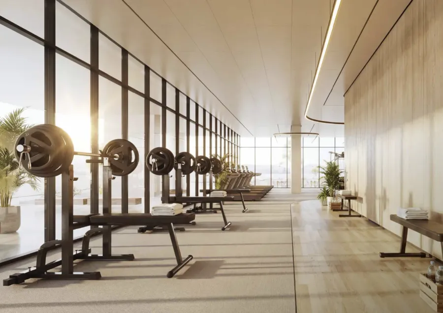 Fully Equipped Gym at Radiant Waves.