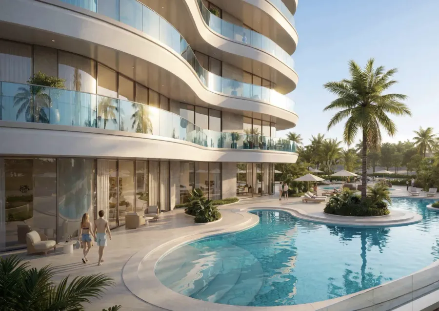 Canal-Side Pool at Radiant Waves.