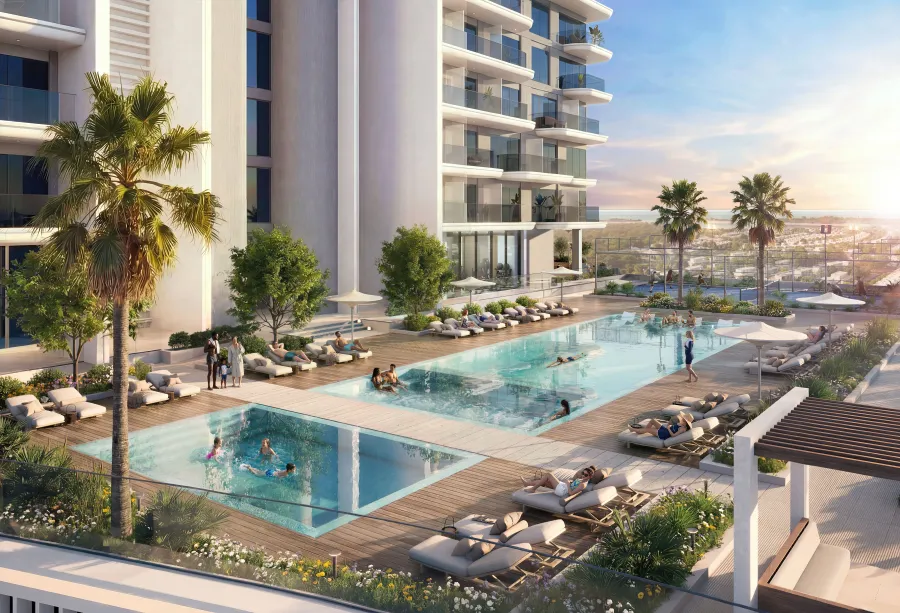 Outdoor Swimming Pool at Rotana Residences South Tower.