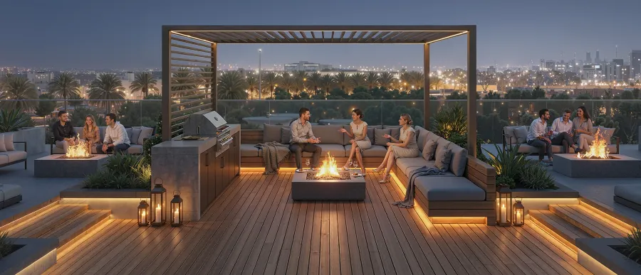 BBQ Area at Rotana Residences North Tower.