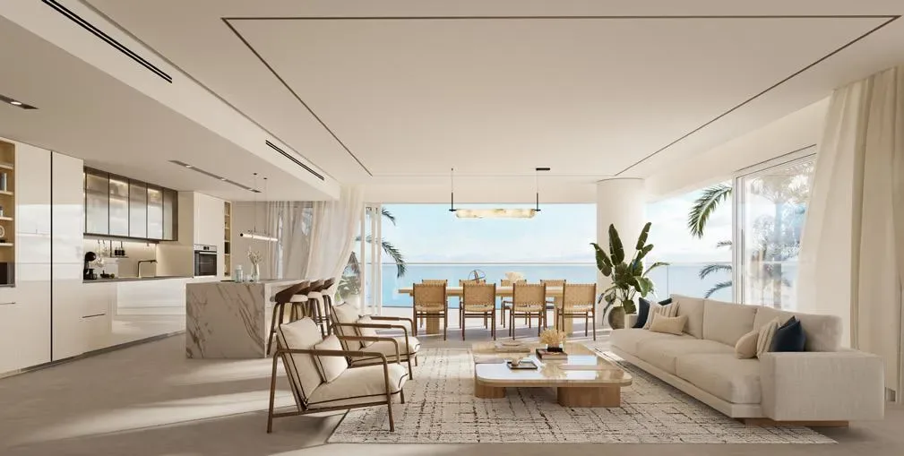 Interior render at Fahid Beach Residences.