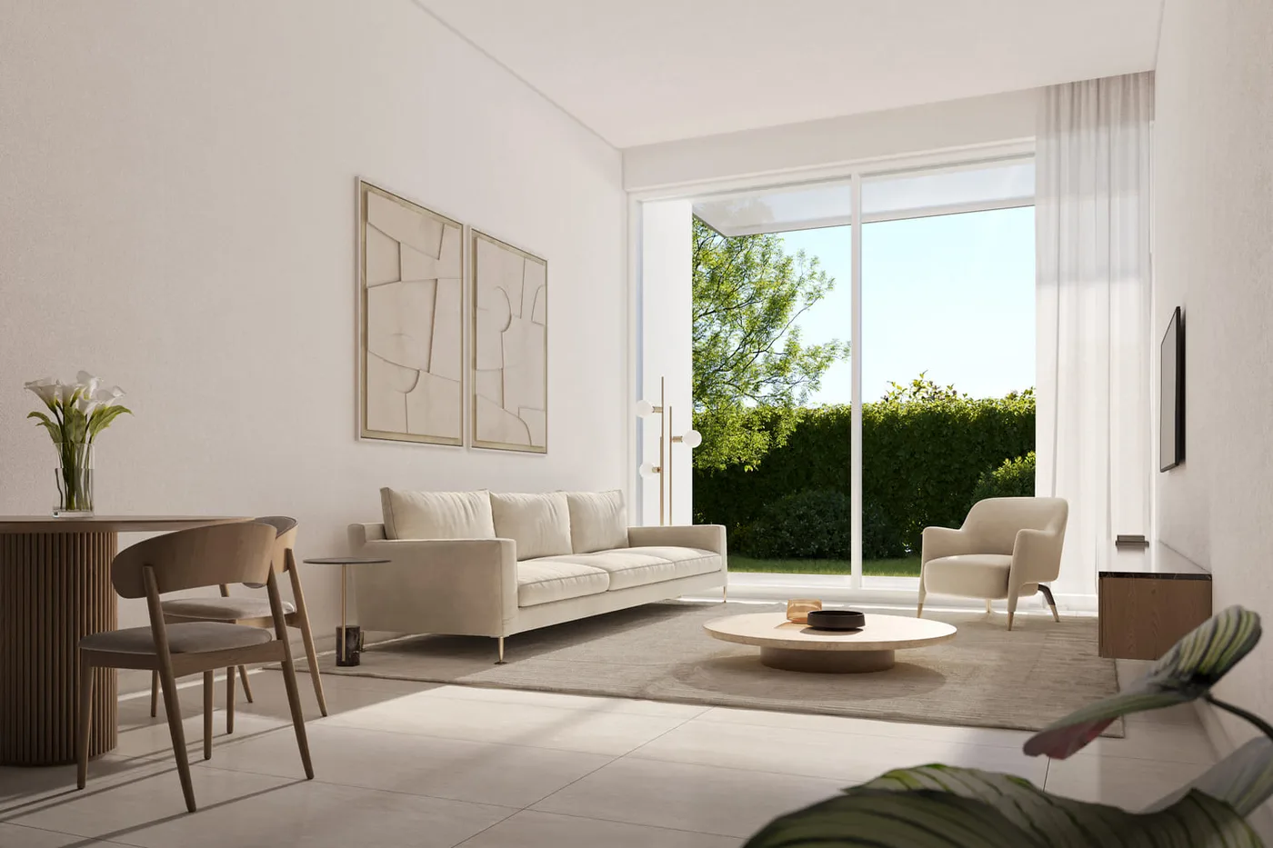Interior render at Sealine Residence.