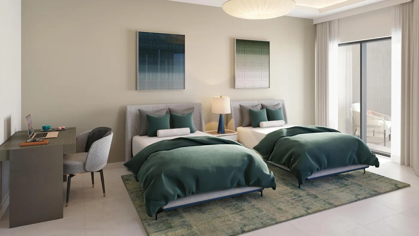 Interior render at Ajman Pearl Tower.