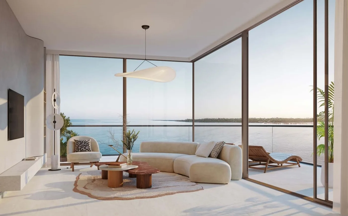 Interior render at AYA Beachfront Residences.
