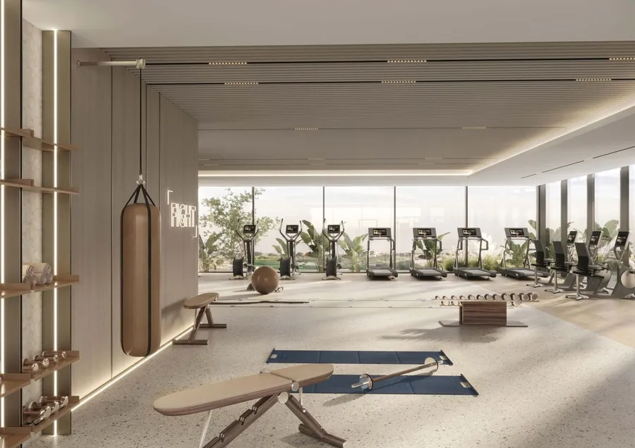 Indoor Gym at Golf Place.