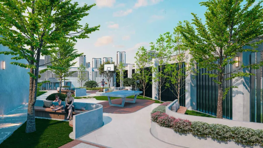 Landscaped Terraces and Community Gardens at The Collective.