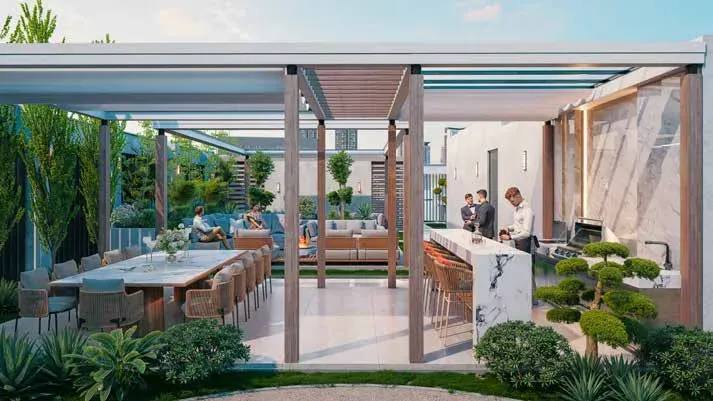 Outdoor BBQ and Dining Area at The Collective.