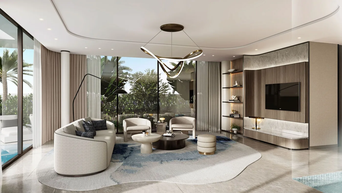 Interior render at Wadi Villas.