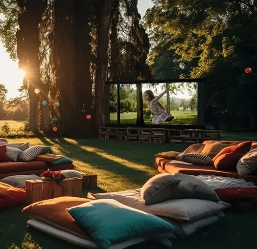 Outdoor & Indoor Cinema at Laguna Residence.