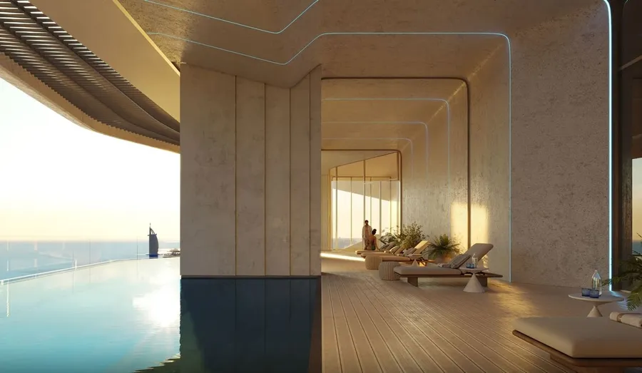 Outdoor Adult Pool at Iconic Tower.