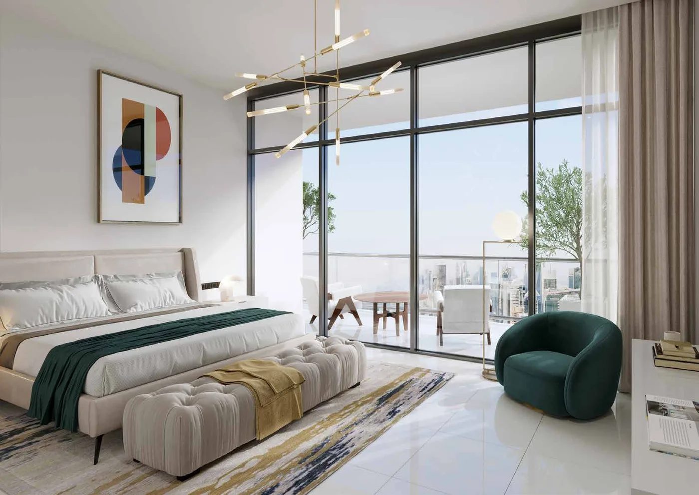 Interior render at Al Habtoor Tower.