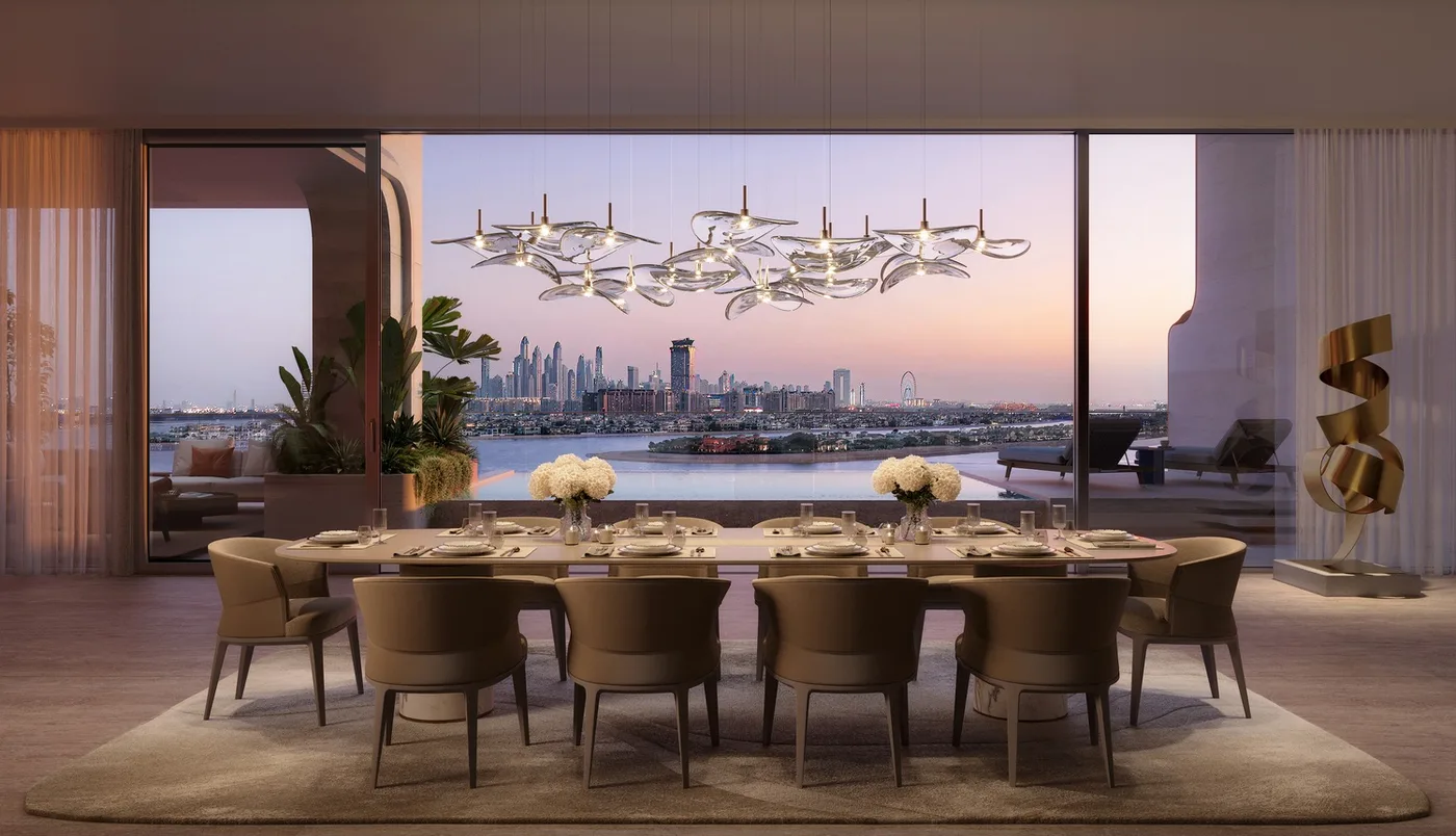 Interior render at The Alba Residences by Omniyat.