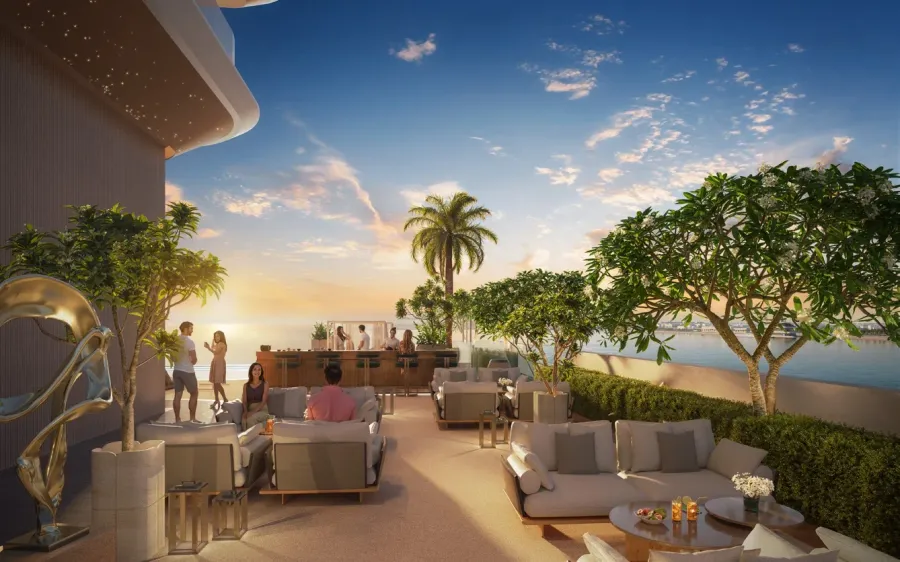Outdoor Lounge at Hilton Residences.