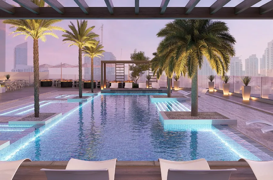 Outdoor Swimming Pool at Jade Tower.