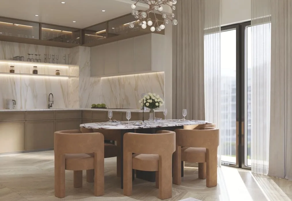 Interior render at Altai Tower.