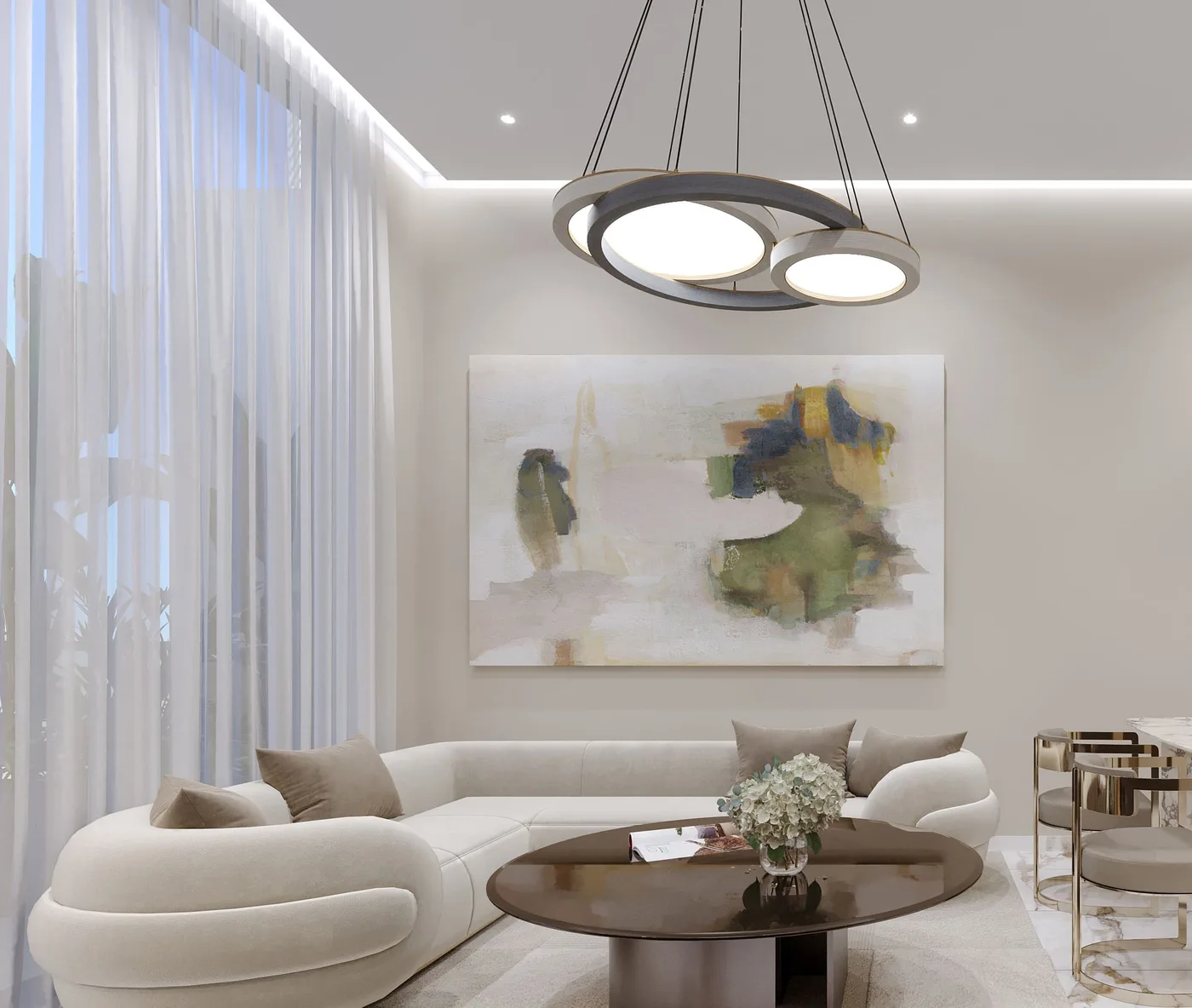 Interior render at Volga Tower.