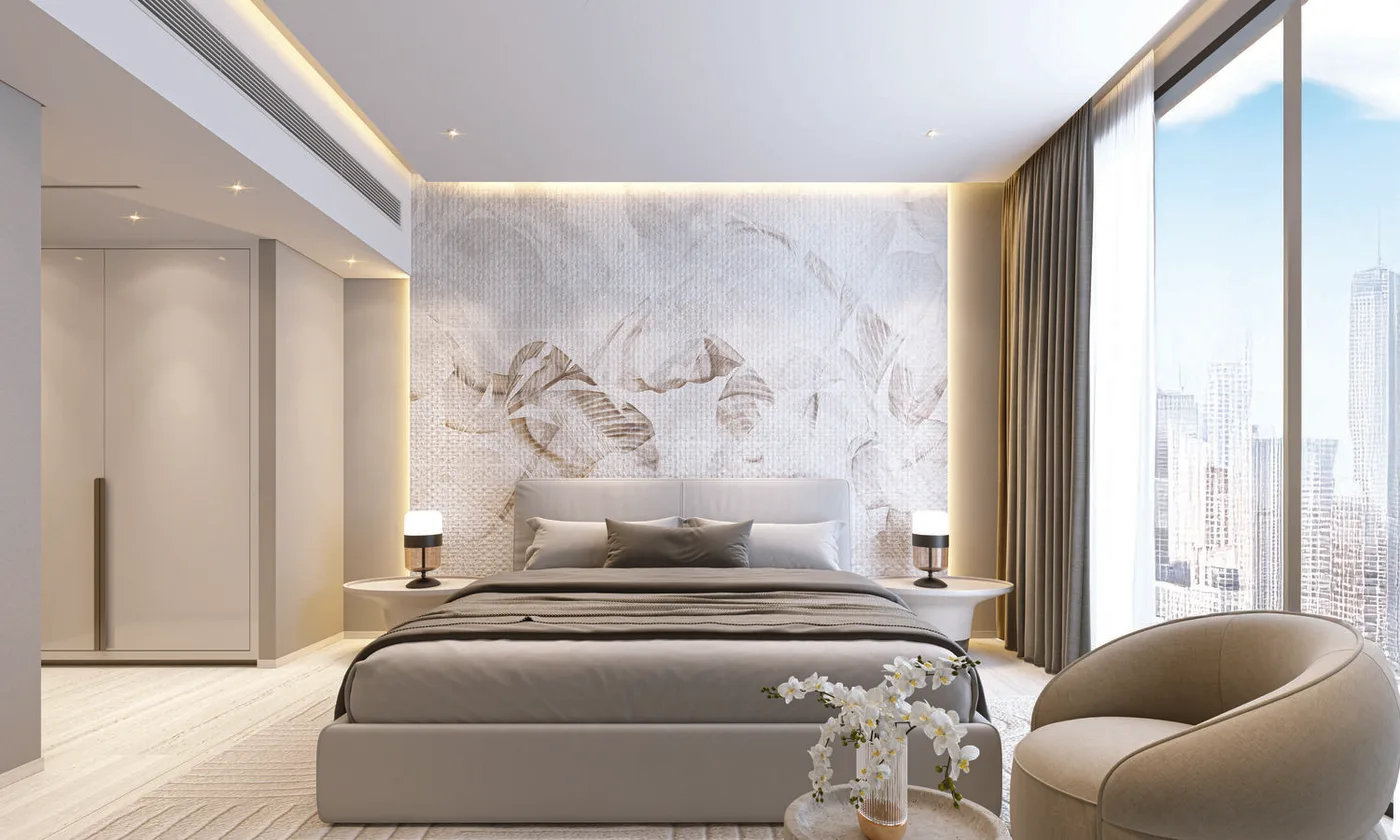 Interior render at Guzel Towers.