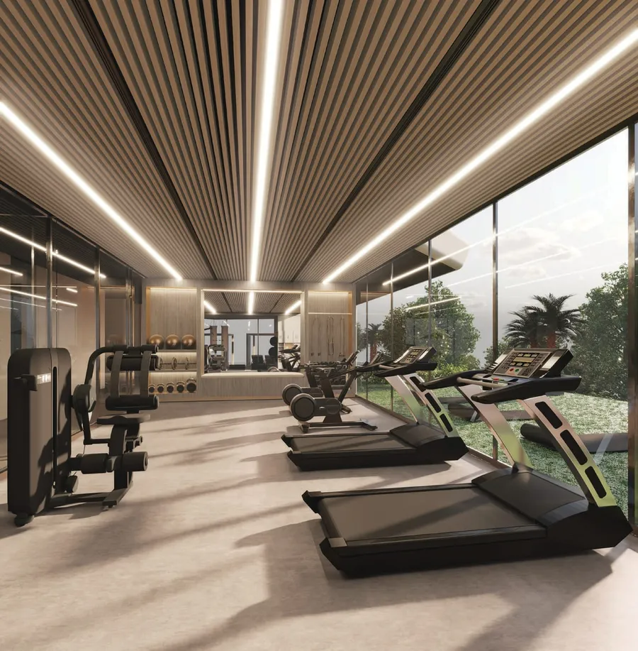 Gym at Coastal Haven.