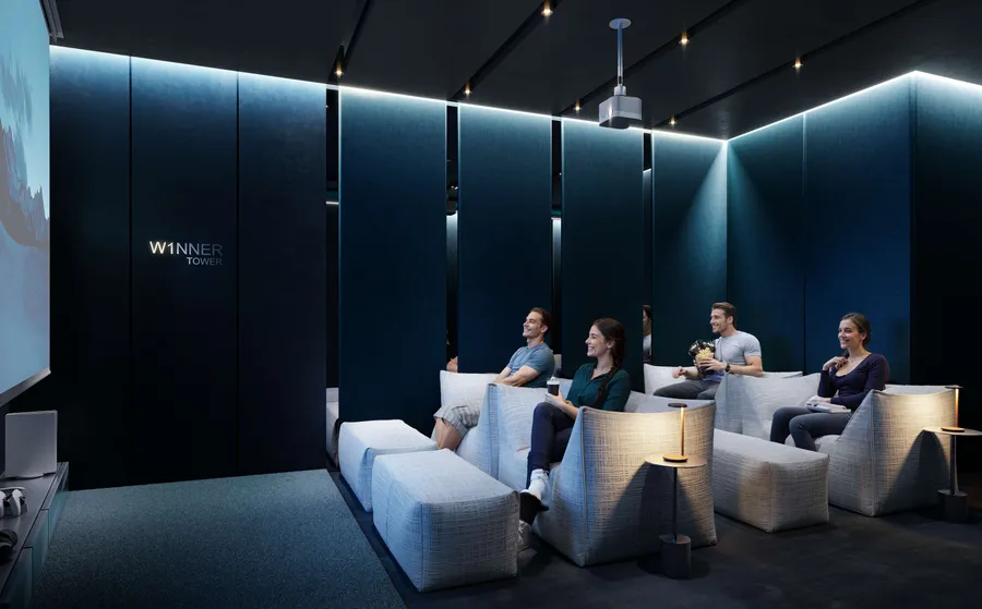 Cinema/Gaming Room at W1NNER Tower.