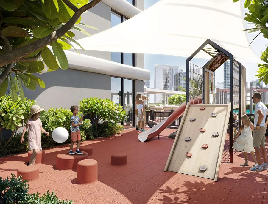 Outdoor Kids Play Area at V1VID Tower.