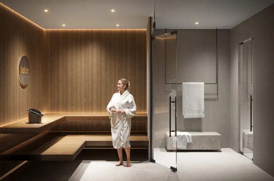 Sauna at TETR1S Tower.